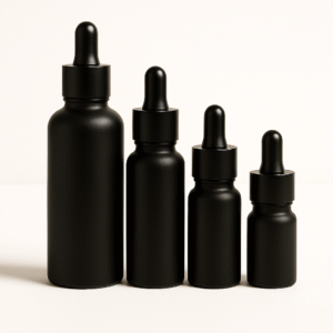 matte black serum bottles – 15ml, 20ml, 30ml, 50ml | luxury skincare & cosmetic packaging
