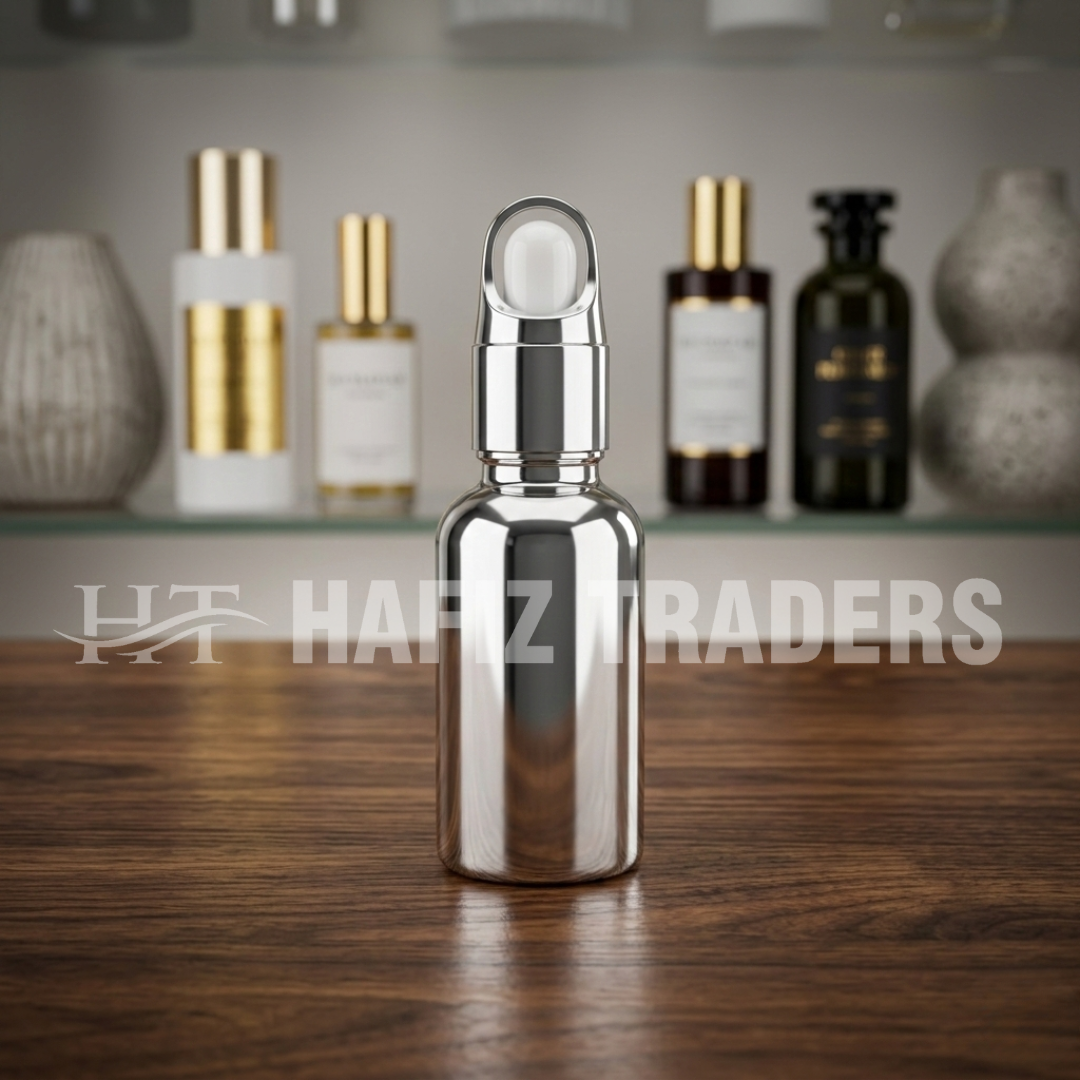 Silver Serum Bottles | 30ml | Luxury Cosmetic Packaging