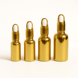golden serum bottles – 10ml, 15ml, 20ml, 30ml | luxury cosmetic packaging