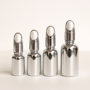 silver serum bottles | 10ml, 15ml, 20ml, 30ml | luxury cosmetic packaging