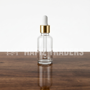 Empty Glass serum bottle with Golden cap