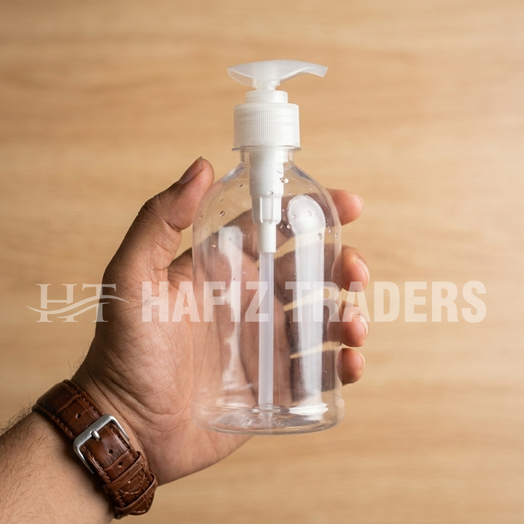 Empty Plastic Pump Bottles Transparent Bottle with White Pump