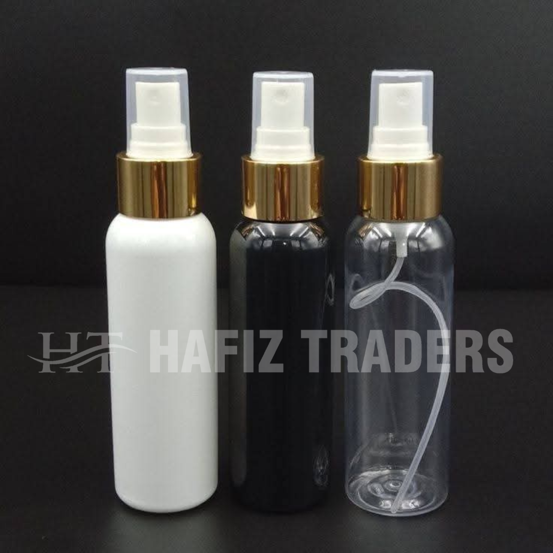 Pack of 2 Empty Spray Golden cap Plastic Bottle