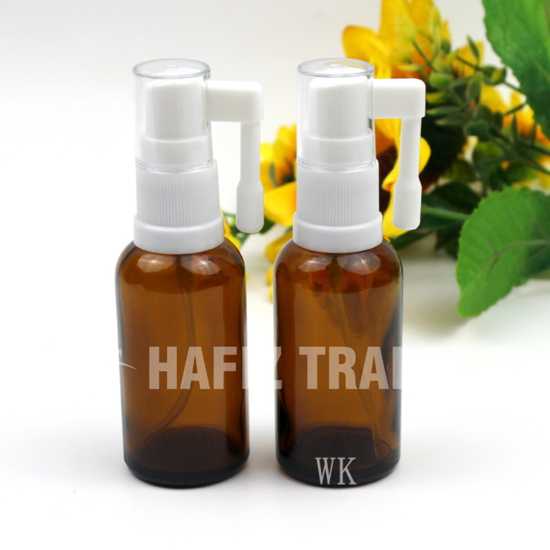 Amber Glass Oral Nasal Throat Spray Bottle