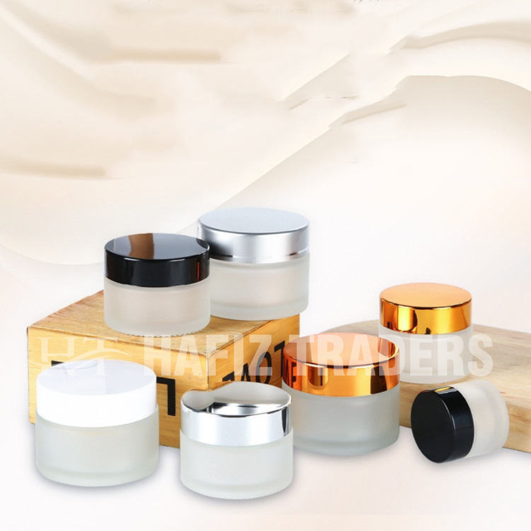 Empty Cream Jar Black and Golden Cap