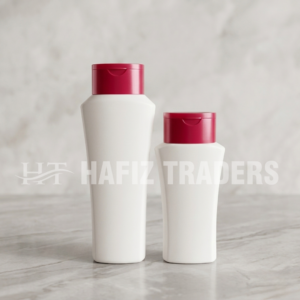 Empty White Cosmetics Bottles with Red Caps