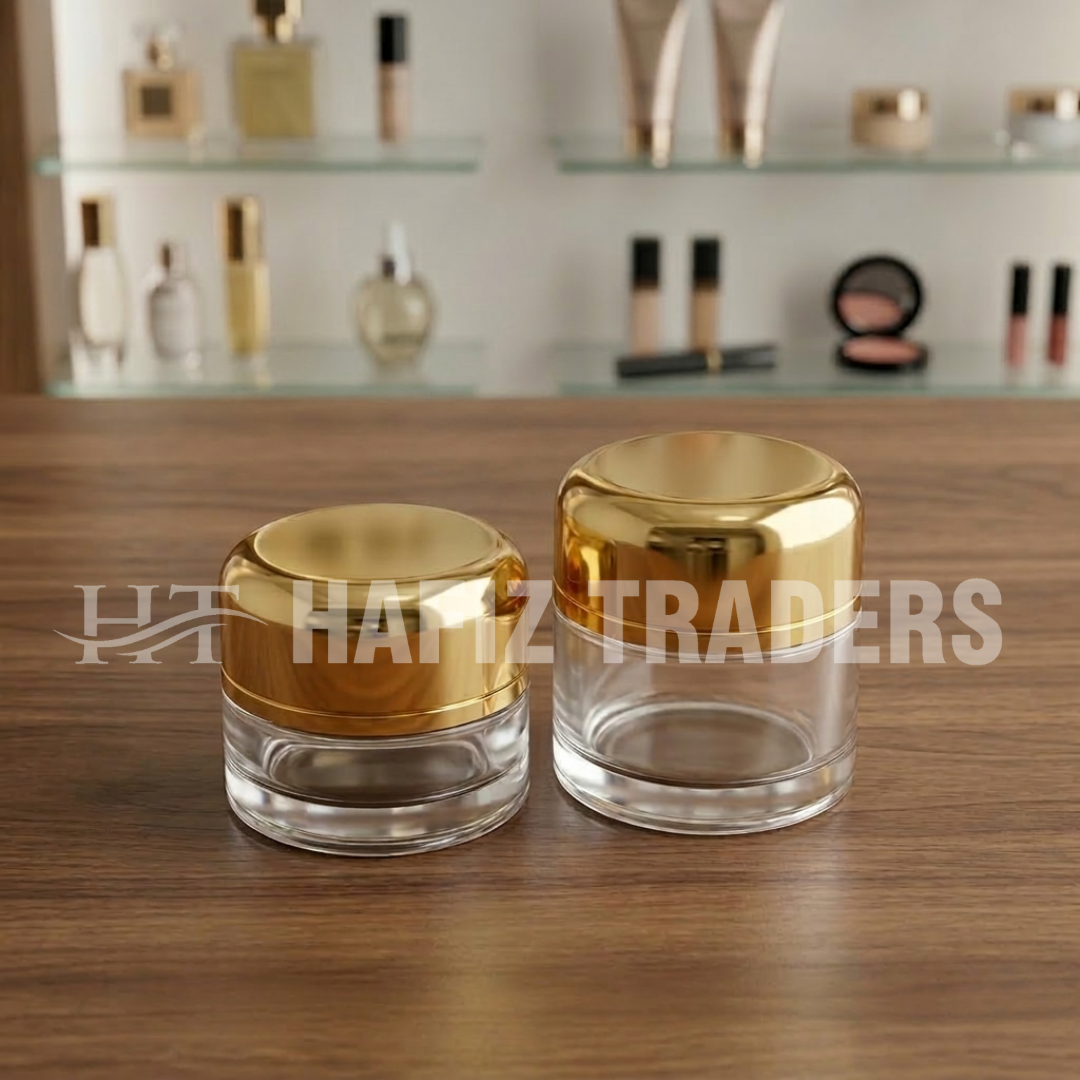 Round Cream Jar with golden cap | Cosmetic Product Packaging …