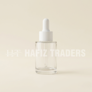 Empaty Clear Glass Serum Bottle With white cap
