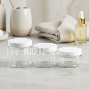 Empty Round Clear plastic Cosmetic Bottles Jar