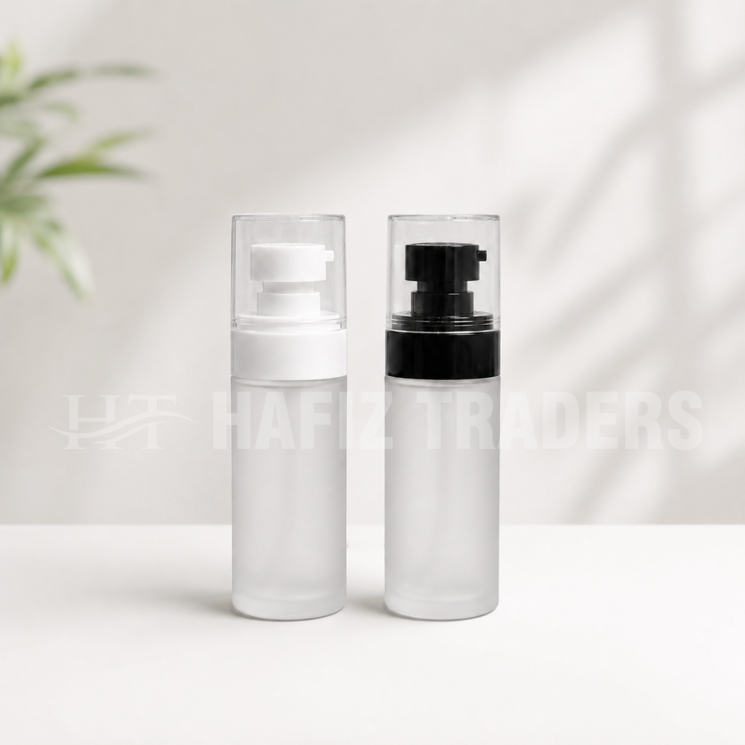 Frost Serum Bottle with Umbrella Pump – 50ml & 30ml